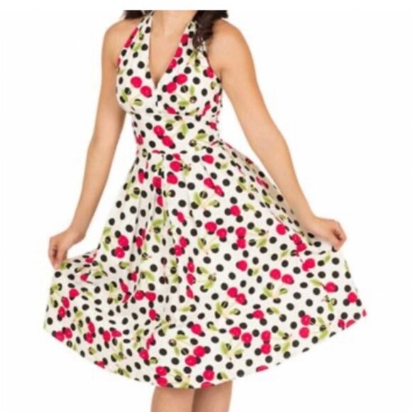 Tatyana cherry polka dot 50’s style retro halter dress size 2X - Picture 1 of 10